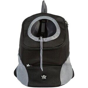 Wuffle Pet Dog Travel Carrier Front Facing Backpack Size S Up To 5.5 lbs Black